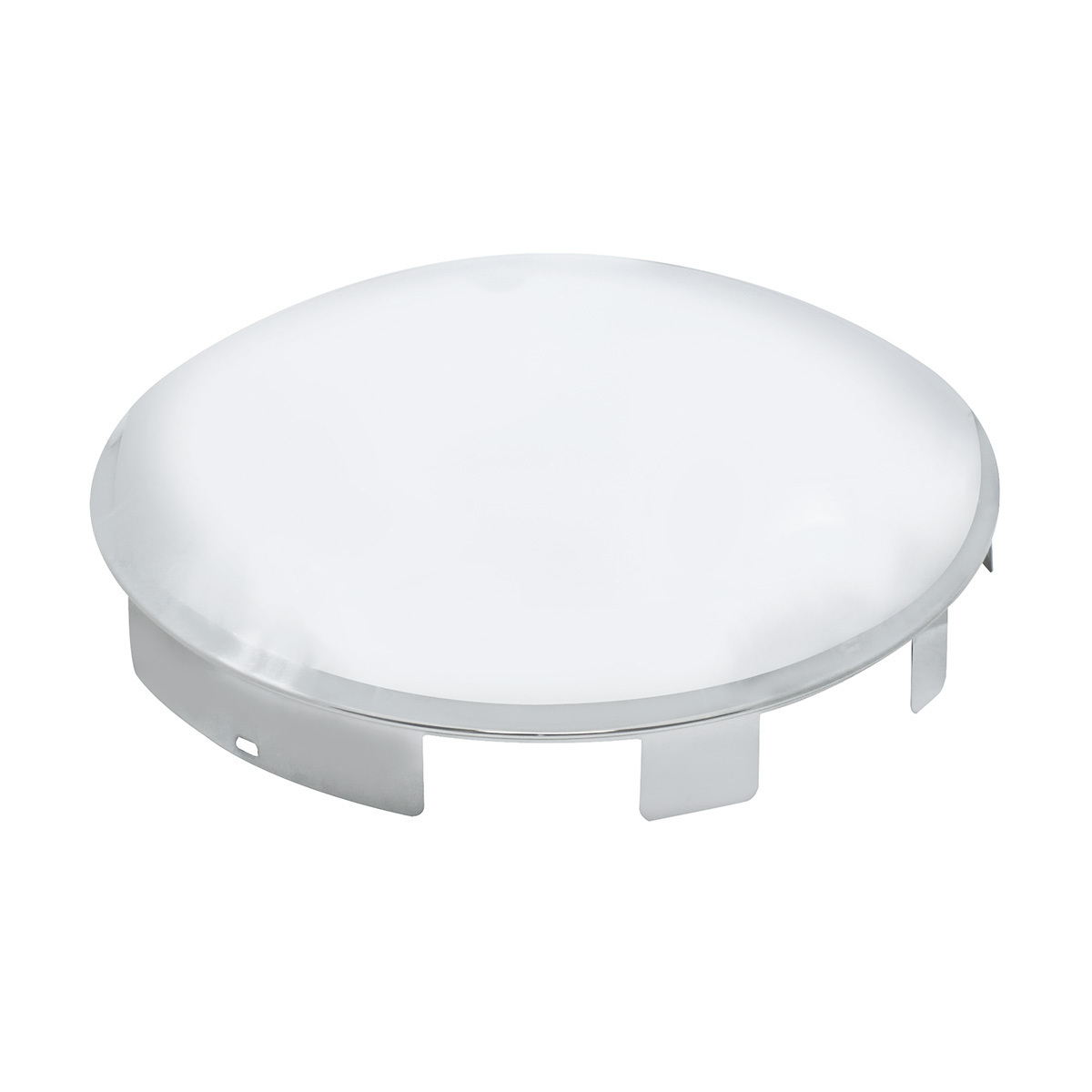 6 Uneven Notched Chrome Dome Front Hubcap - 1" Lip