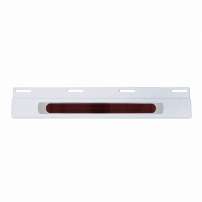 Stainless Top Mud Flap Plate With 19 LED 17" Light Bar & Bezel - Red LED/Red Lens (Each)