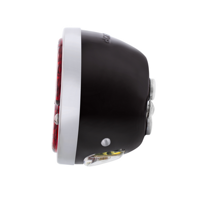 31 LED Sequential Tail Light Assembly With 4 LED LP Light, Black Housing, & SS Rim For 1928-31 Ford Car - L/H