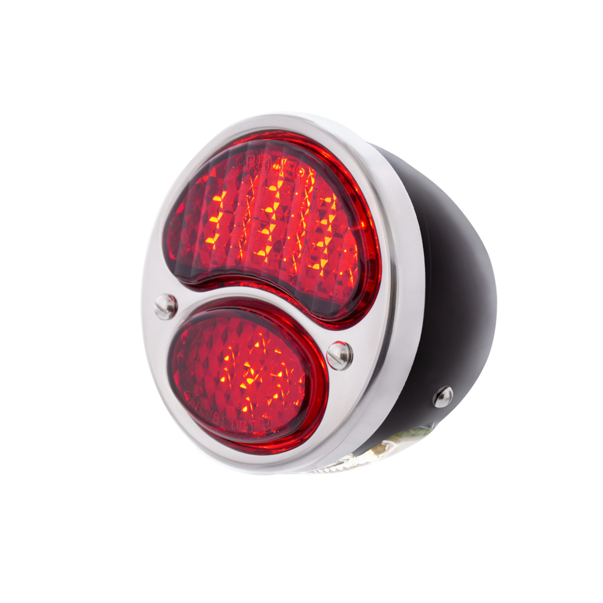 31 LED Sequential Tail Light Assembly With 4 LED LP Light, Black Housing, & SS Rim For 1928-31 Ford Car - L/H