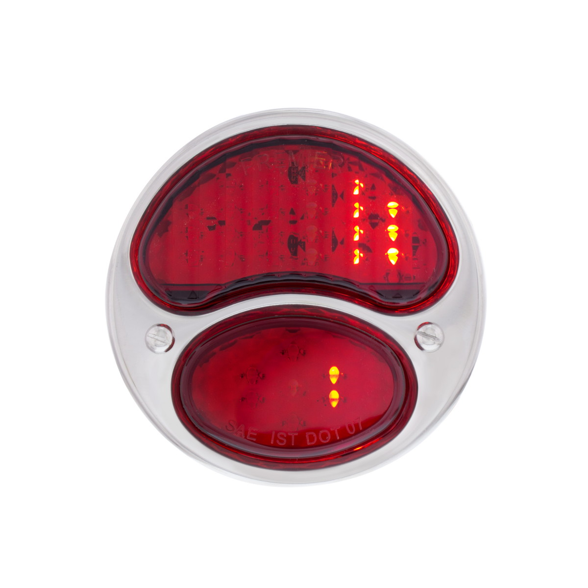 31 LED Sequential Tail Light Assembly With 4 LED LP Light, Black Housing, & SS Rim For 1928-31 Ford Car - L/H
