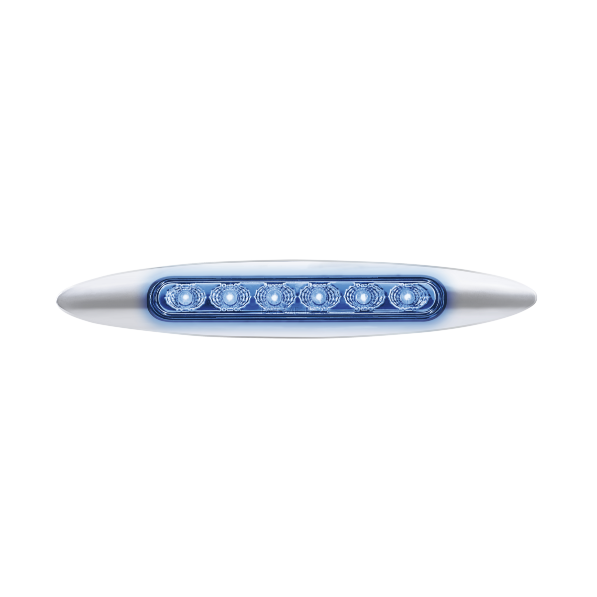 Double Fury 6 LED Dual Function 6" Marker Light With Chrome Bezel-Red & Blue/Clear Lens