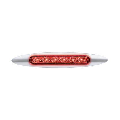 Double Fury 6 LED Dual Function 6" Marker Light With Chrome Bezel-Red & Blue/Clear Lens