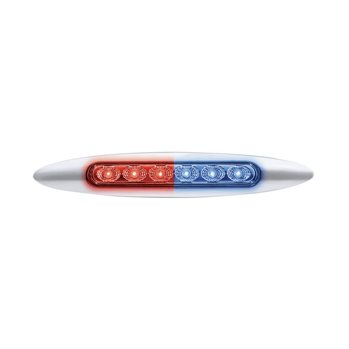 Double Fury 6 LED Dual Function 6" Marker Light With Chrome Bezel-Red & Blue/Clear Lens