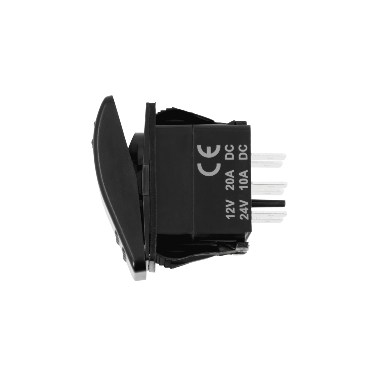 Black DPDT On/On Rocker Switch (Carling Style) 1 Pc