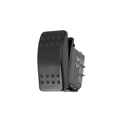 Black DPDT On/On Rocker Switch (Carling Style) 1 Pc