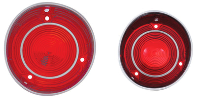 Tail Light Lens With Stainless Steel Trim For 1971 Chevy Malibu/Chevelle "SS" - L/H and R/H (2pcs)