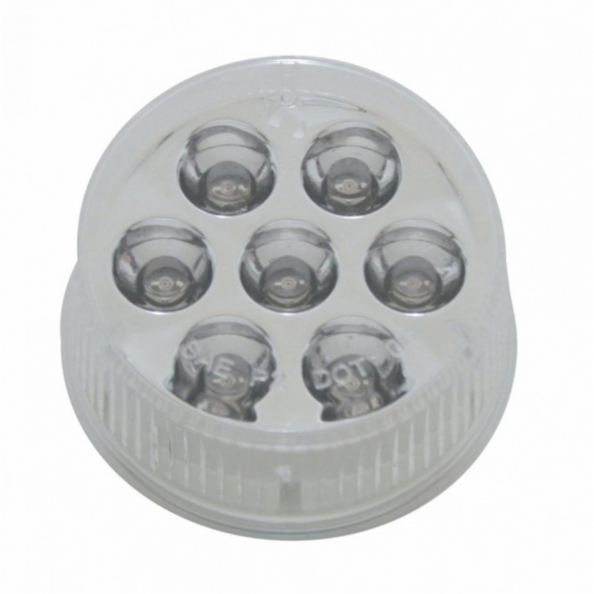 7 LED 2" Round Light (Clearance/Marker) - Red LED/Clear Lens