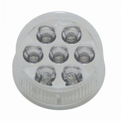 7 LED 2" Round Light (Clearance/Marker) - Red LED/Clear Lens