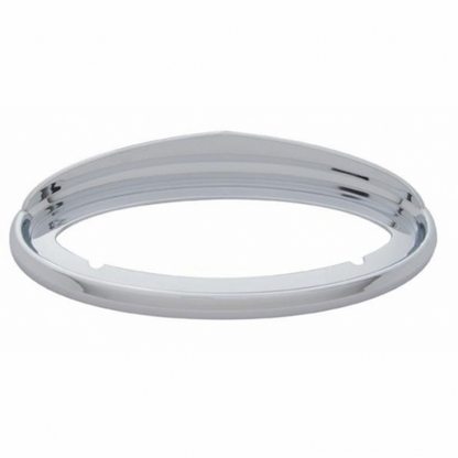 Chrome Bezel With Visor For 7-1/2" X 3" Peterbilt Unibilt Emblem