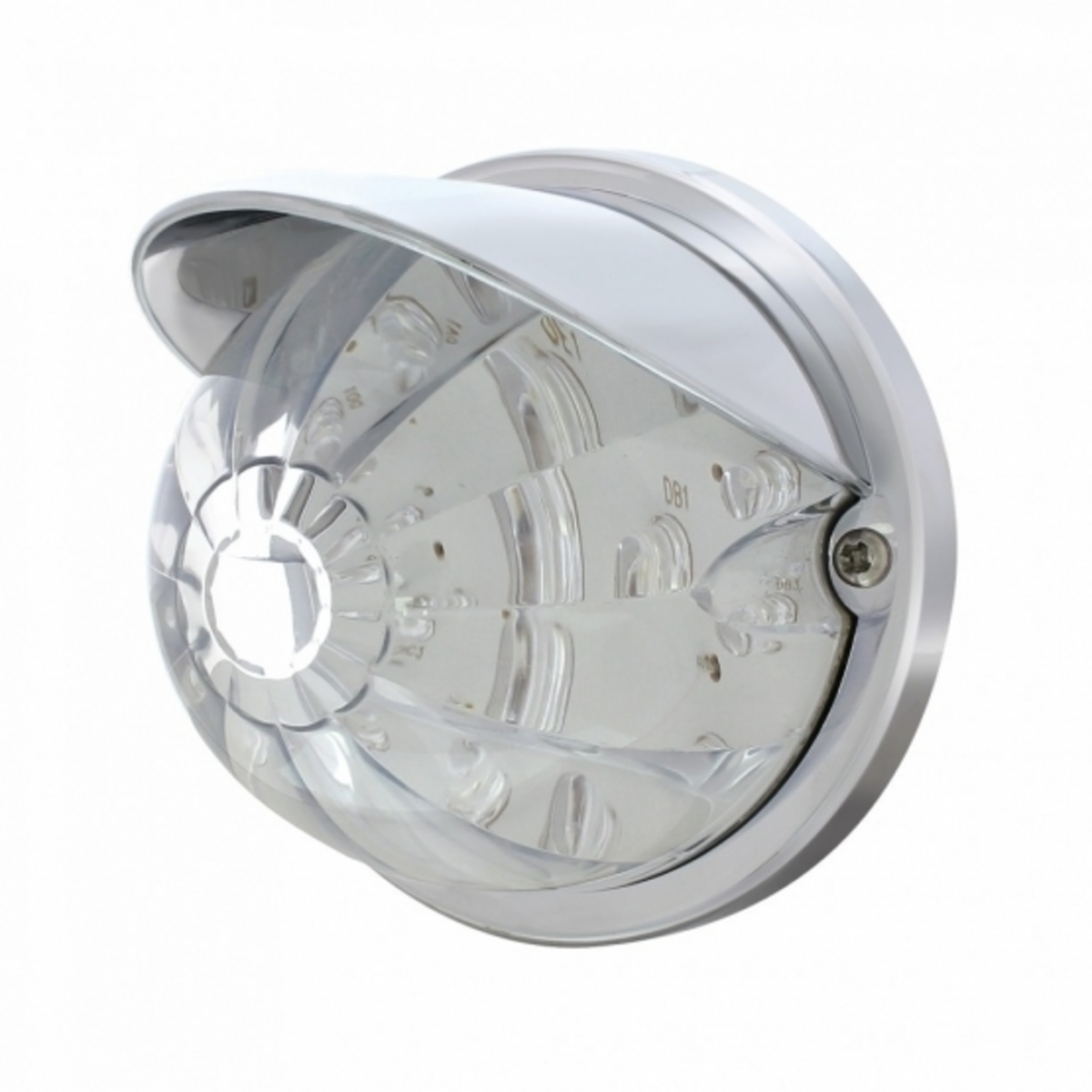17 LED Dual Function Watermelon Flush Mount Kit With Visor - Red LED/Clear Lens