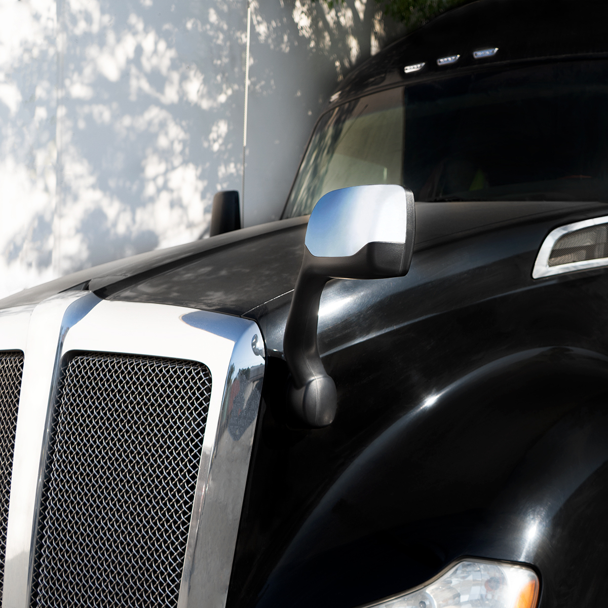 Chrome Hood Mirror For 2013-2021 Kenworth T680 & Peterbilt 579-Driver