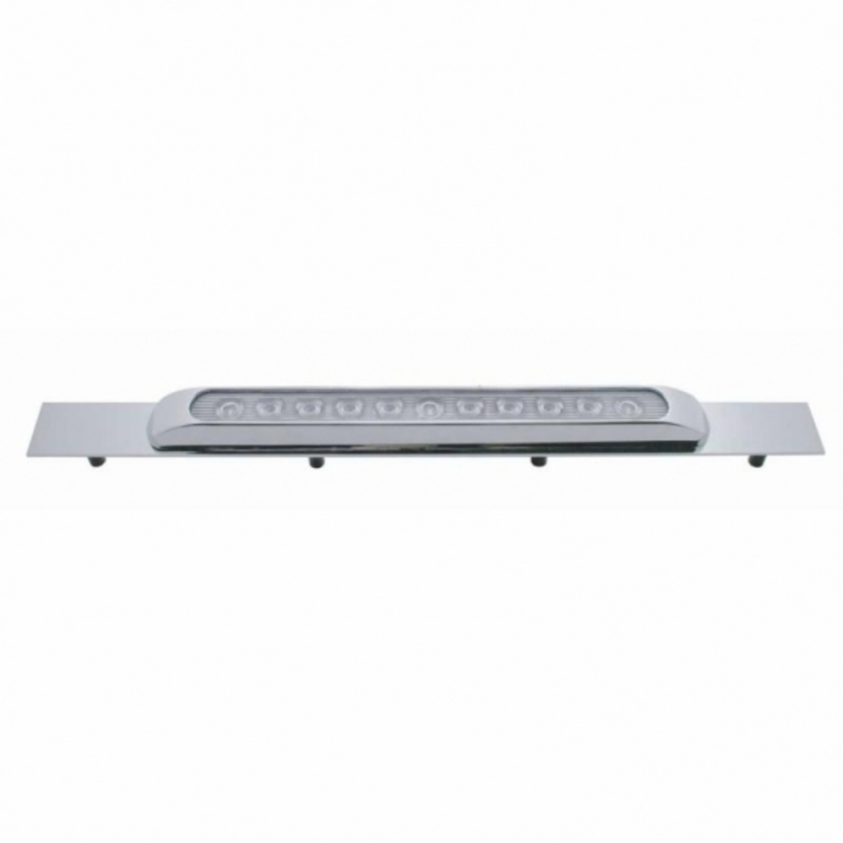 Chrome Top Mud Flap Plate With 11 LED 17" Light Bar & Bezel - Amber LED/Clear Lens (Each)