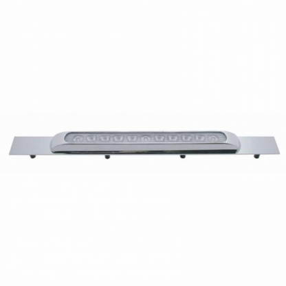 Chrome Top Mud Flap Plate With 11 LED 17" Light Bar & Bezel - Amber LED/Clear Lens (Each)