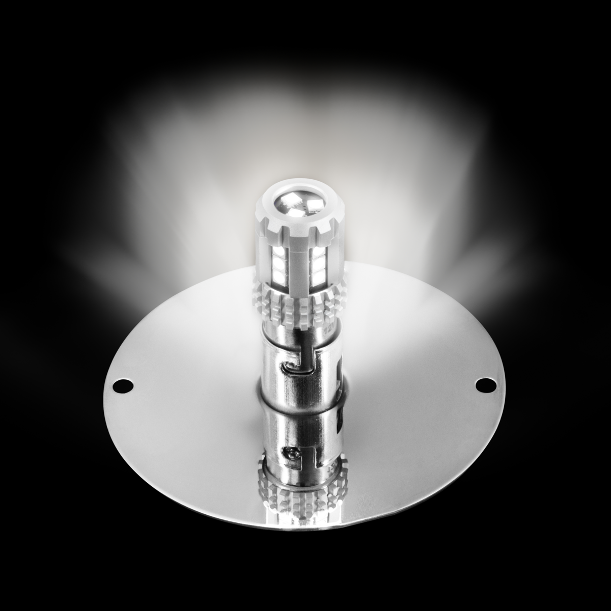 UltraBurst Glass Watermelon Flush Mount Kit With 18 LED Bulb-White LED/Clear Lens
