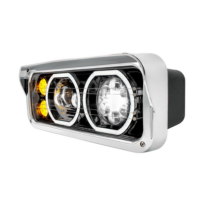 Blackout High Power Heated 10 LED Headlight With LED Turn & DRL-Passenger