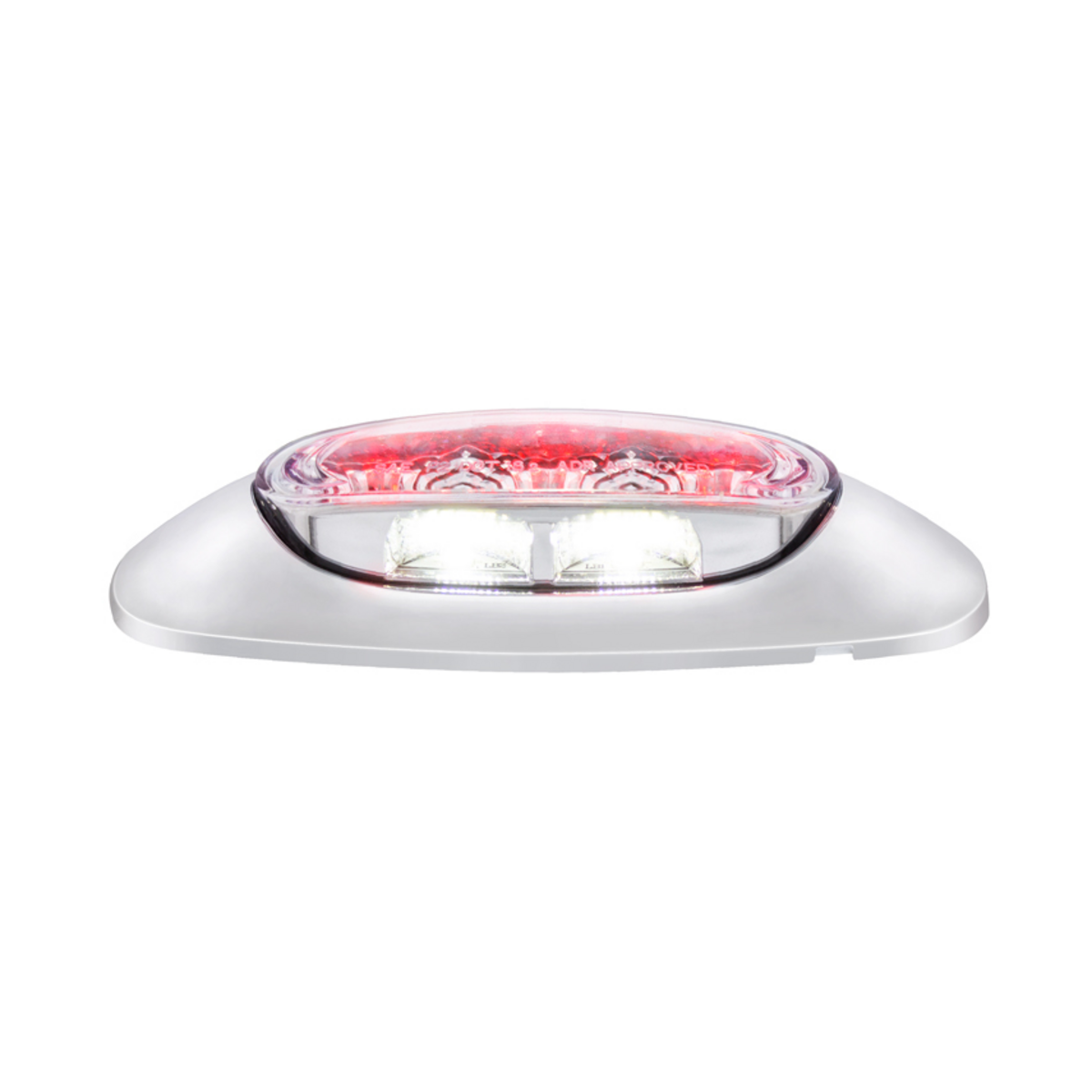 5 LED Reflector Auxiliary/Utility Light With Side Ditch Light -Red LED/Clear Lens (Bulk)