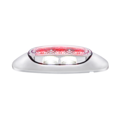 5 LED Reflector Auxiliary/Utility Light With Side Ditch Light -Red LED/Clear Lens (Bulk)