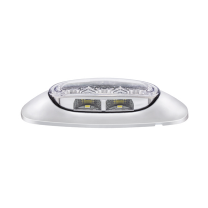 5 LED Reflector Auxiliary/Utility Light With Side Ditch Light -Red LED/Clear Lens (Bulk)