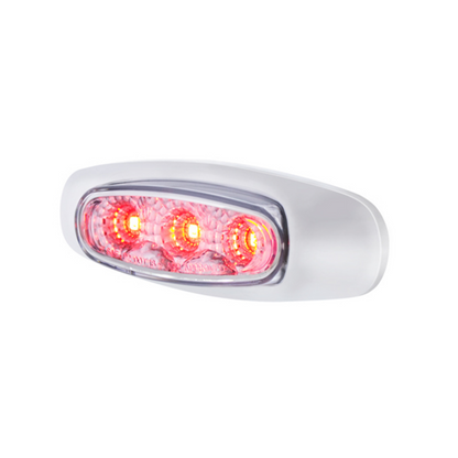 5 LED Reflector Auxiliary/Utility Light With Side Ditch Light -Red LED/Clear Lens (Bulk)