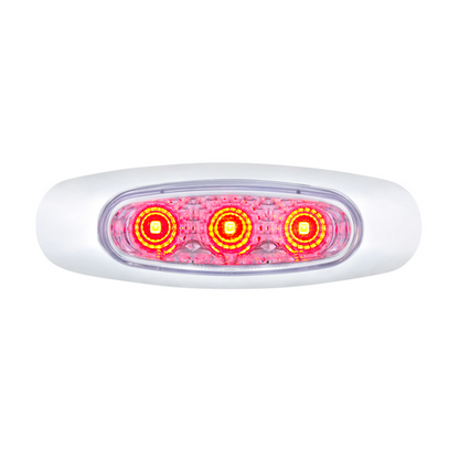 5 LED Reflector Auxiliary/Utility Light With Side Ditch Light -Red LED/Clear Lens (Bulk)