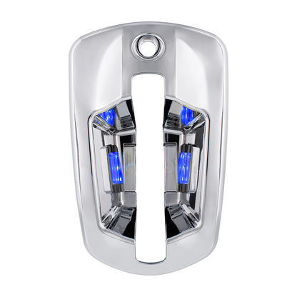 6 LED Chrome Door Handle Cover For 2018-2026 Freightliner Cascadia - Driver, Blue LED