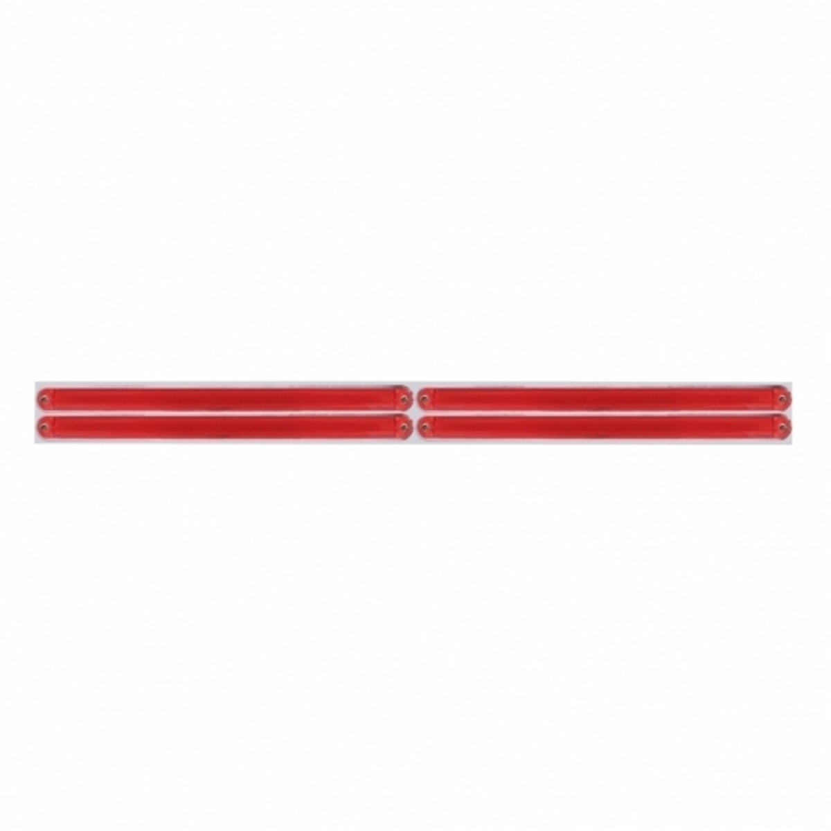 Chrome Top Mud Flap Plate With Four 24 LED 12" GloLight Bars - Red LED/Red Lens (Each)