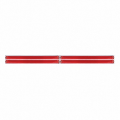 Chrome Top Mud Flap Plate With Four 24 LED 12" GloLight Bars - Red LED/Red Lens (Each)