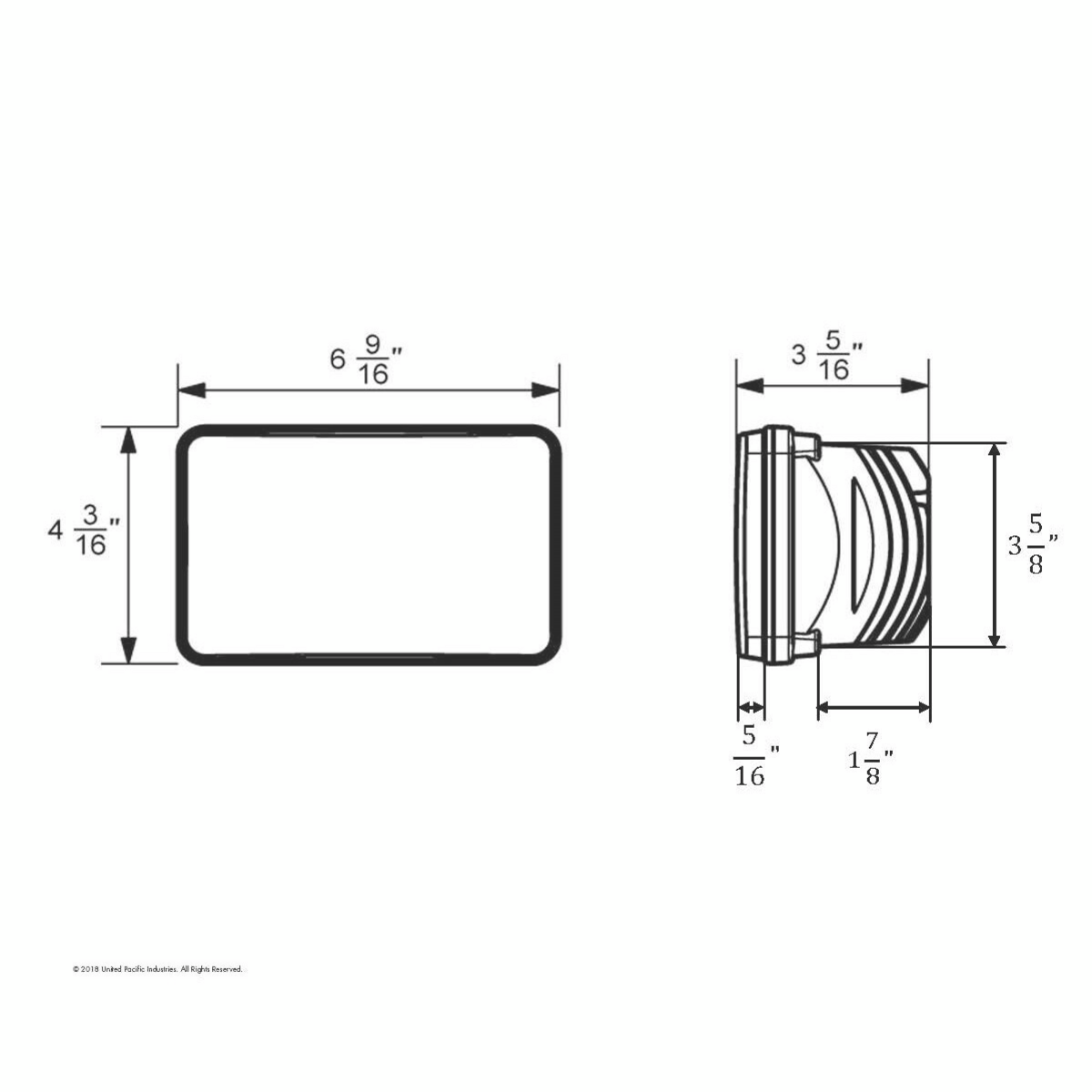ULTRALIT - 4" X 6" Rectangular LED Headlight With White LED Position Light - Low Beam