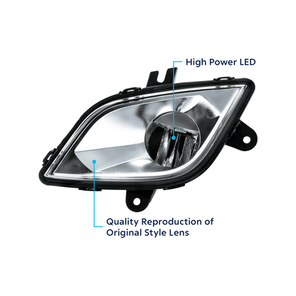 High Power LED Silver Fog Light For 2018-2024 Freightliner Cascadia-Driver and Passenger (2pcs)