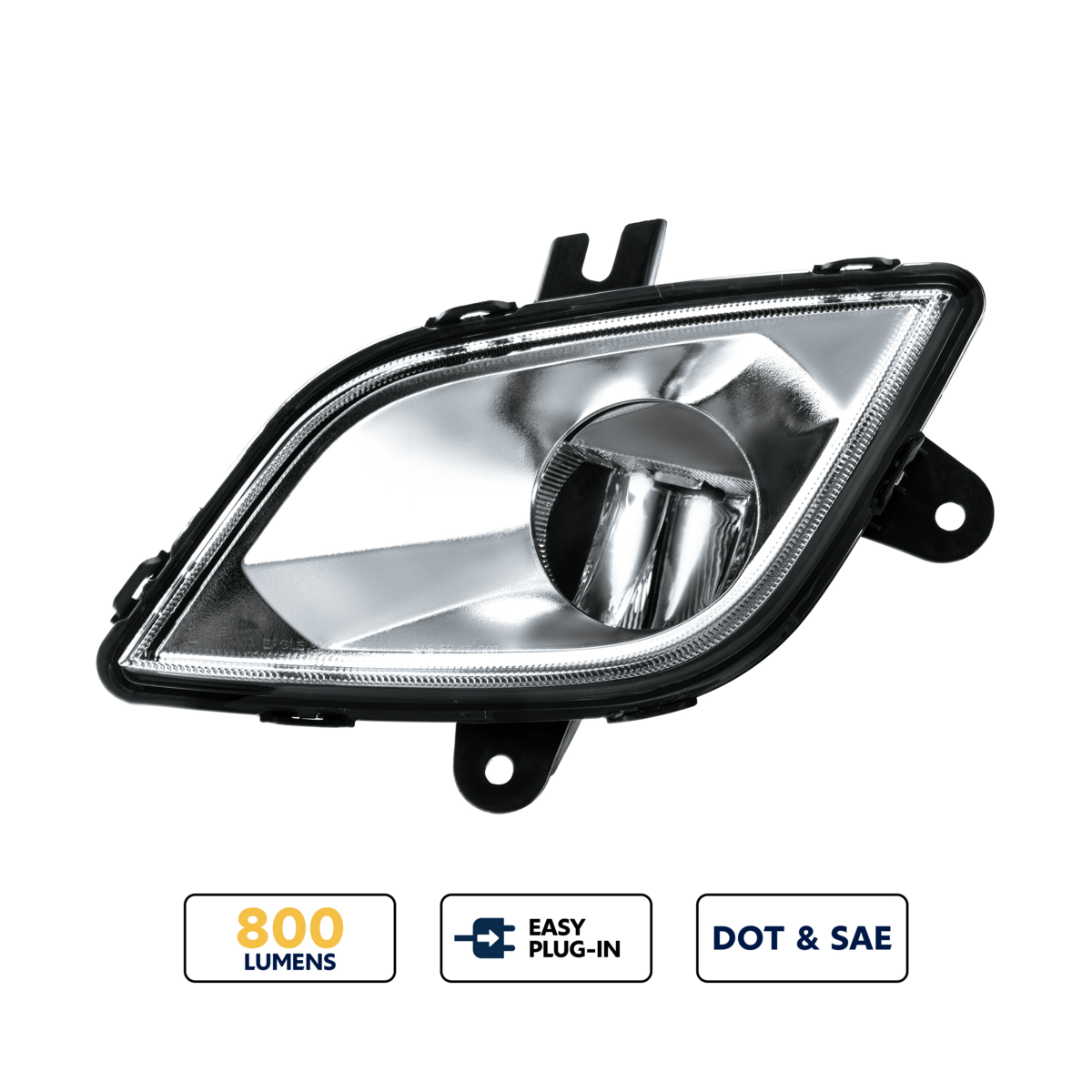 High Power LED Silver Fog Light For 2018-2024 Freightliner Cascadia-Driver and Passenger (2pcs)