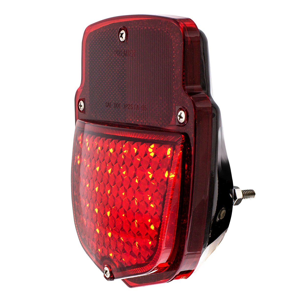 38 LED Tail Light Assembly With 12 LED License Plate & Black Housing For 1953-56 Ford Truck - L/H