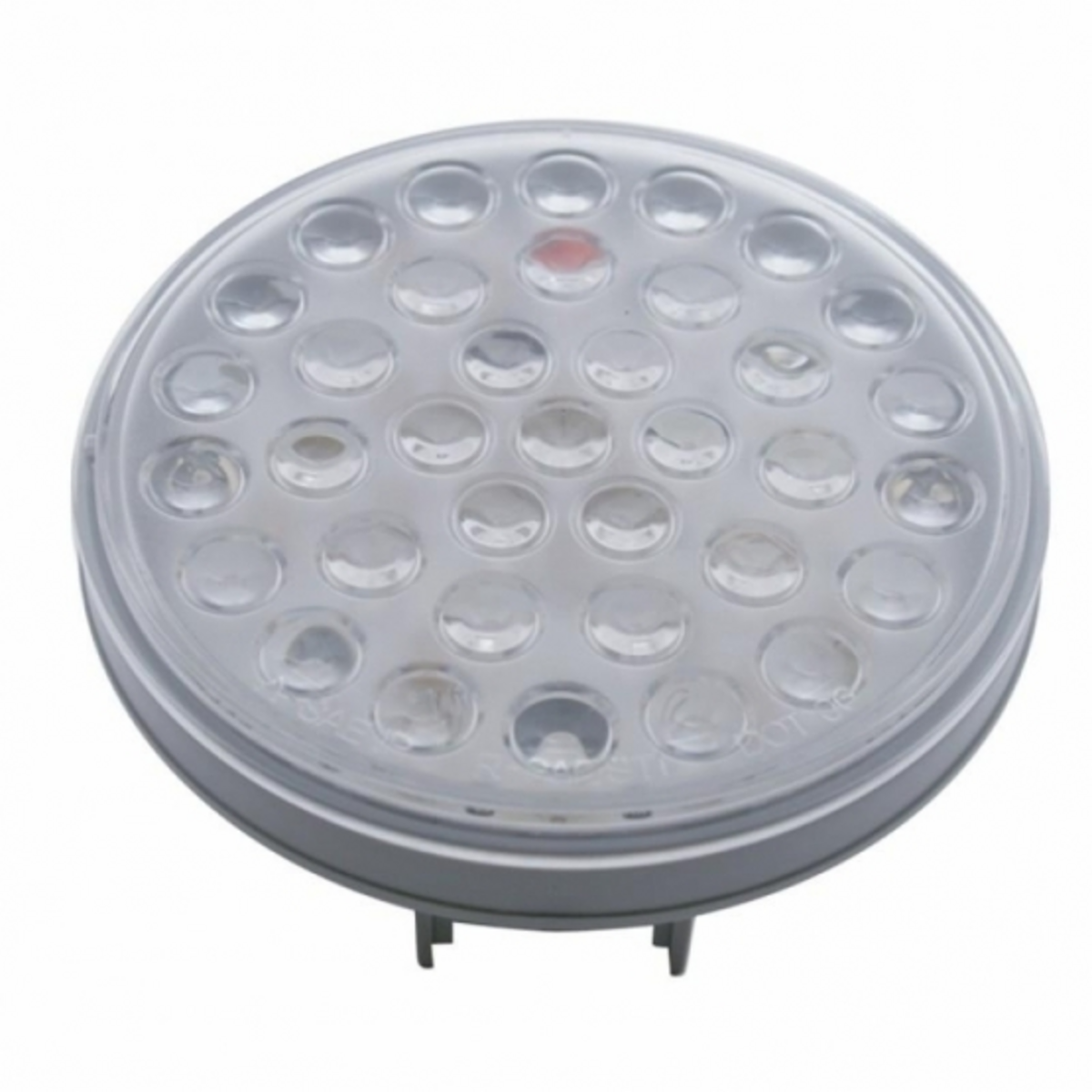 Stainless Top Mud Flap Plate With 3X 36 LED 4" Lights & Visors - Red LED/Clear Lens (Each)