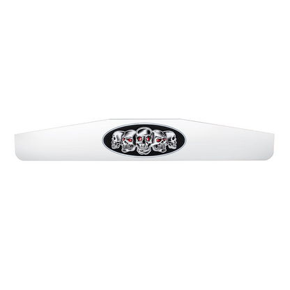 4" X 24" Chrome Bottom Mud Flap Weight With Oval Black Skull Emblem