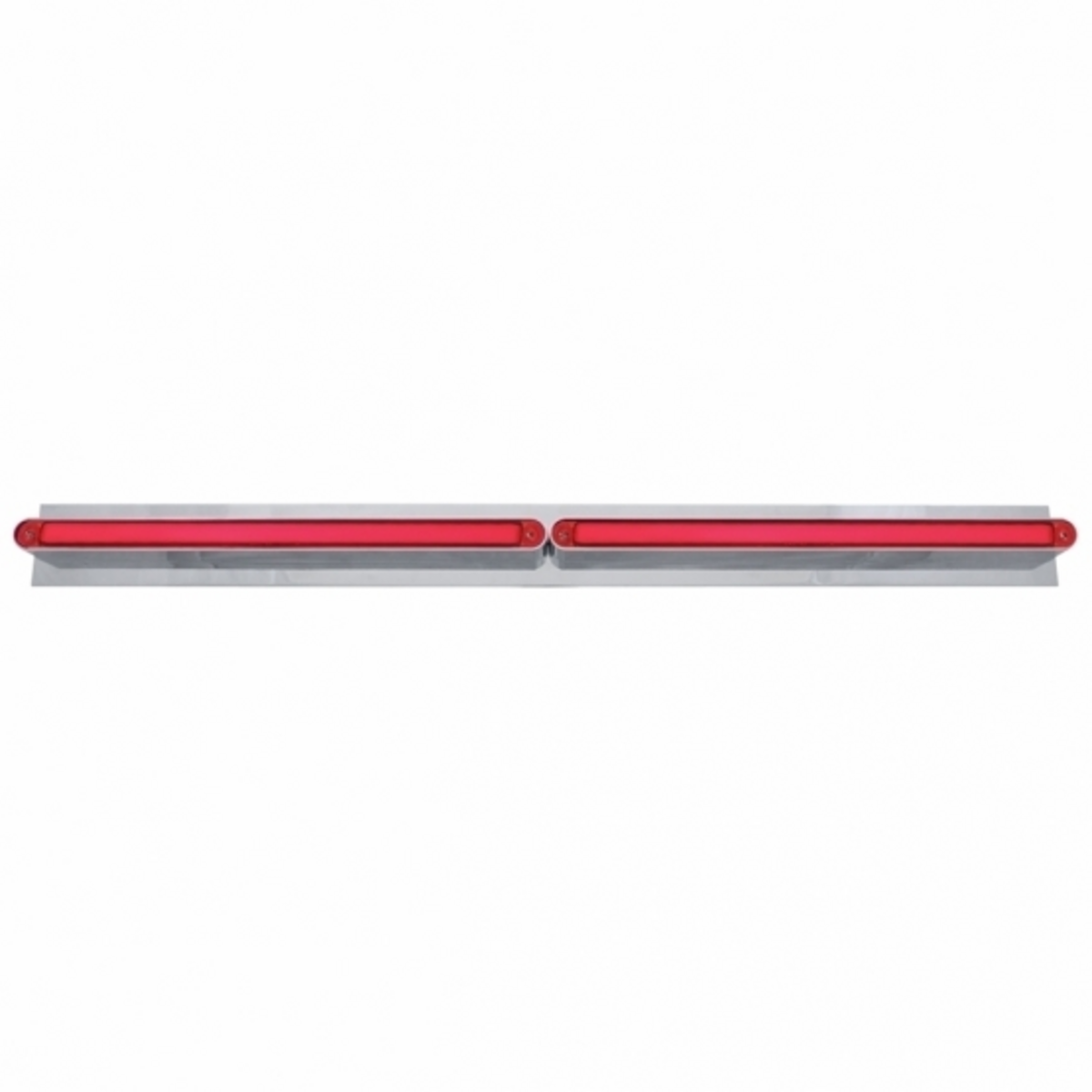 Chrome Top Mud Flap Plate With Two 24 LED 12" GloLight Bars - Red LED/Red Lens (Each)