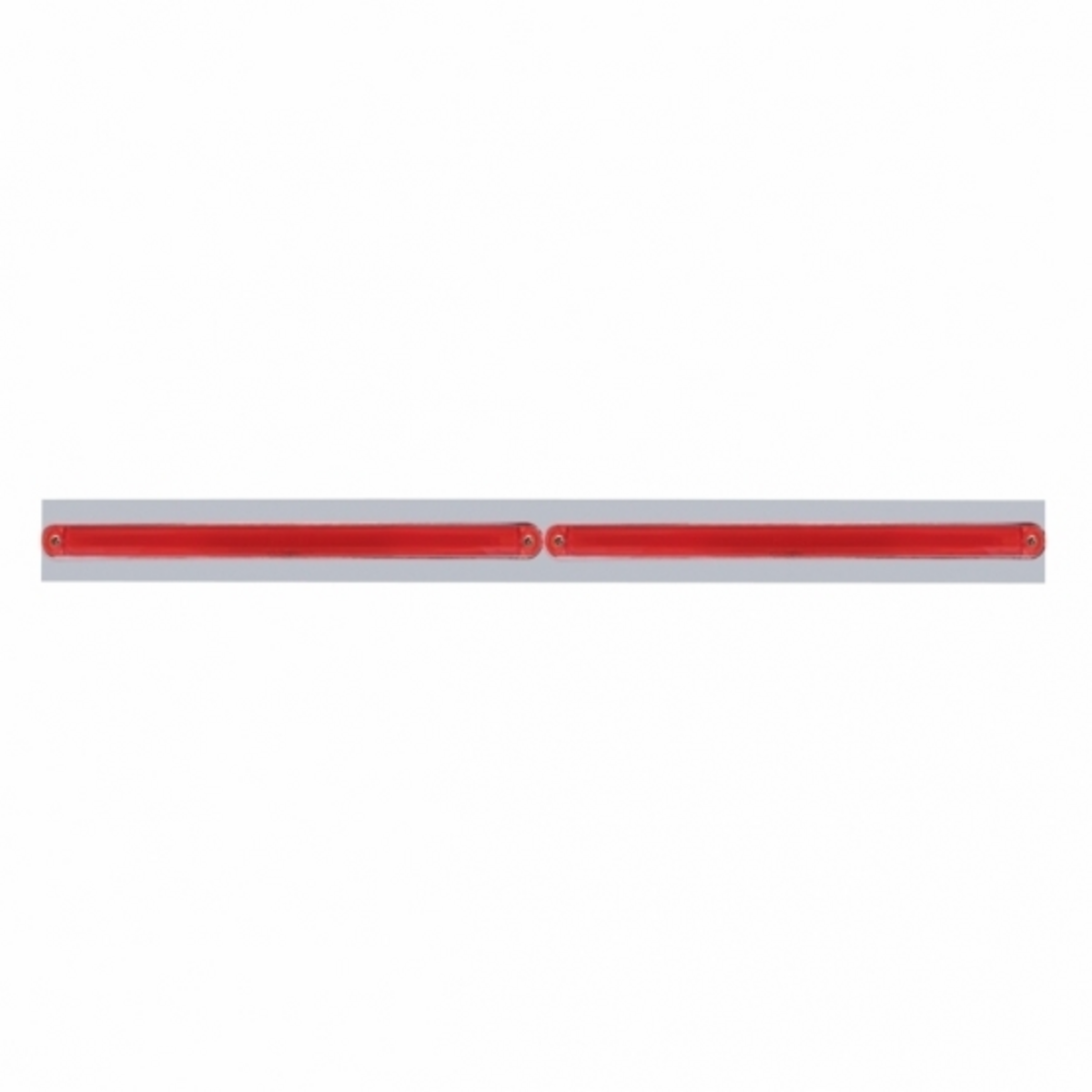Chrome Top Mud Flap Plate With Two 24 LED 12" GloLight Bars - Red LED/Red Lens (Each)