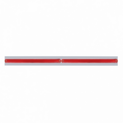 Chrome Top Mud Flap Plate With Two 24 LED 12" GloLight Bars - Red LED/Red Lens (Each)