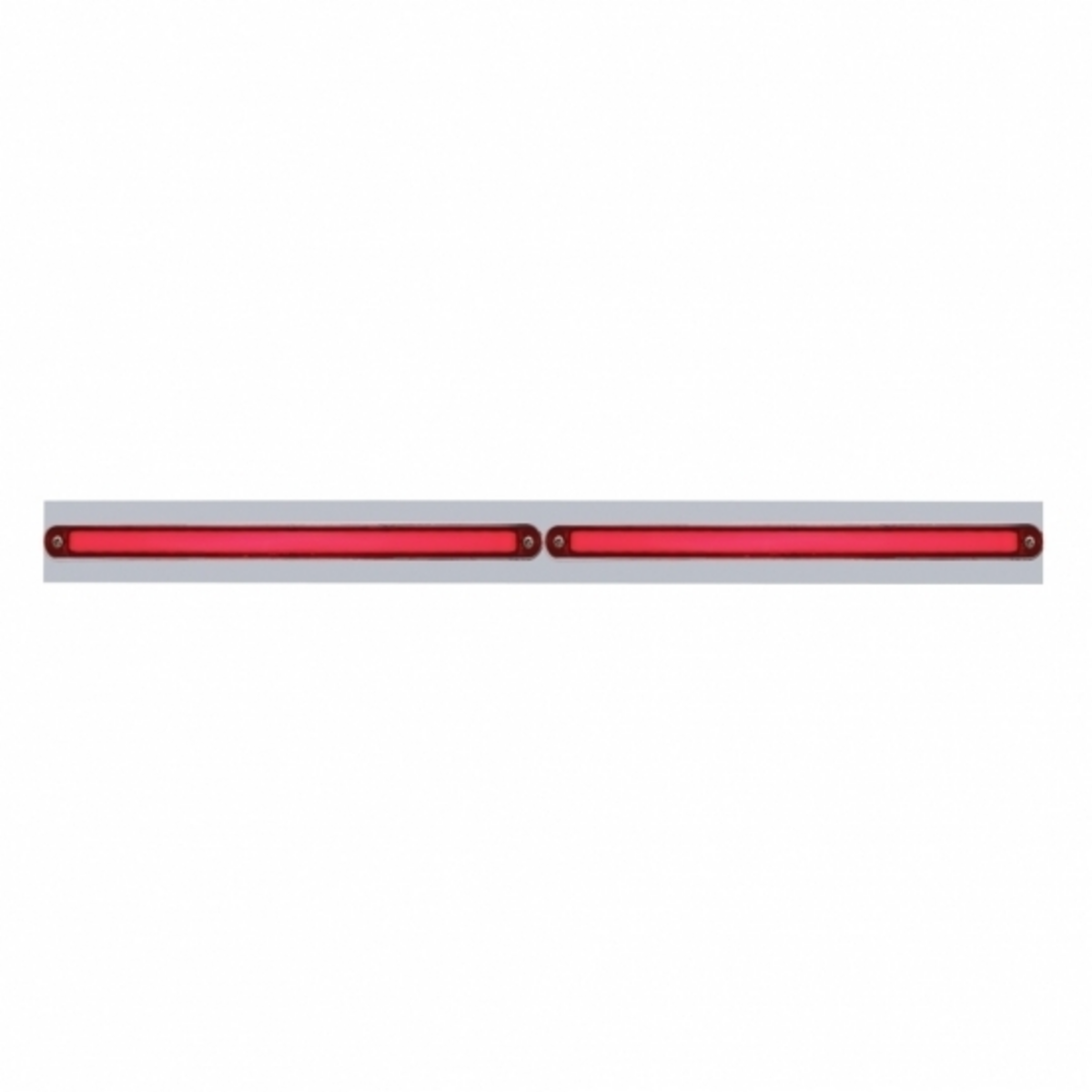 Chrome Top Mud Flap Plate With Two 24 LED 12" GloLight Bars - Red LED/Red Lens (Each)