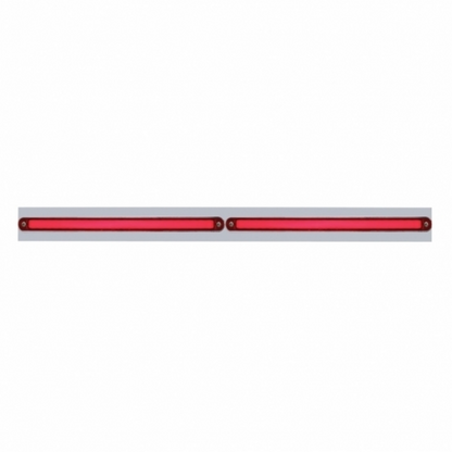 Chrome Top Mud Flap Plate With Two 24 LED 12" GloLight Bars - Red LED/Red Lens (Each)