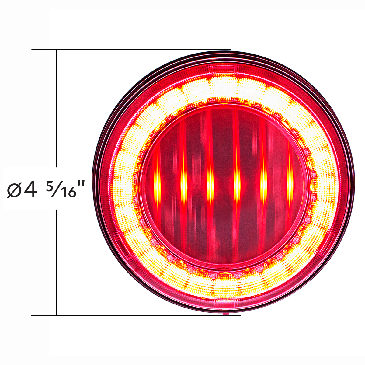 30 LED 4" Round Lumos Light I-Series (Stop, Turn & Tail) - Red LED/Clear Lens