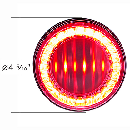 30 LED 4" Round Lumos Light I-Series (Stop, Turn & Tail) - Red LED/Clear Lens