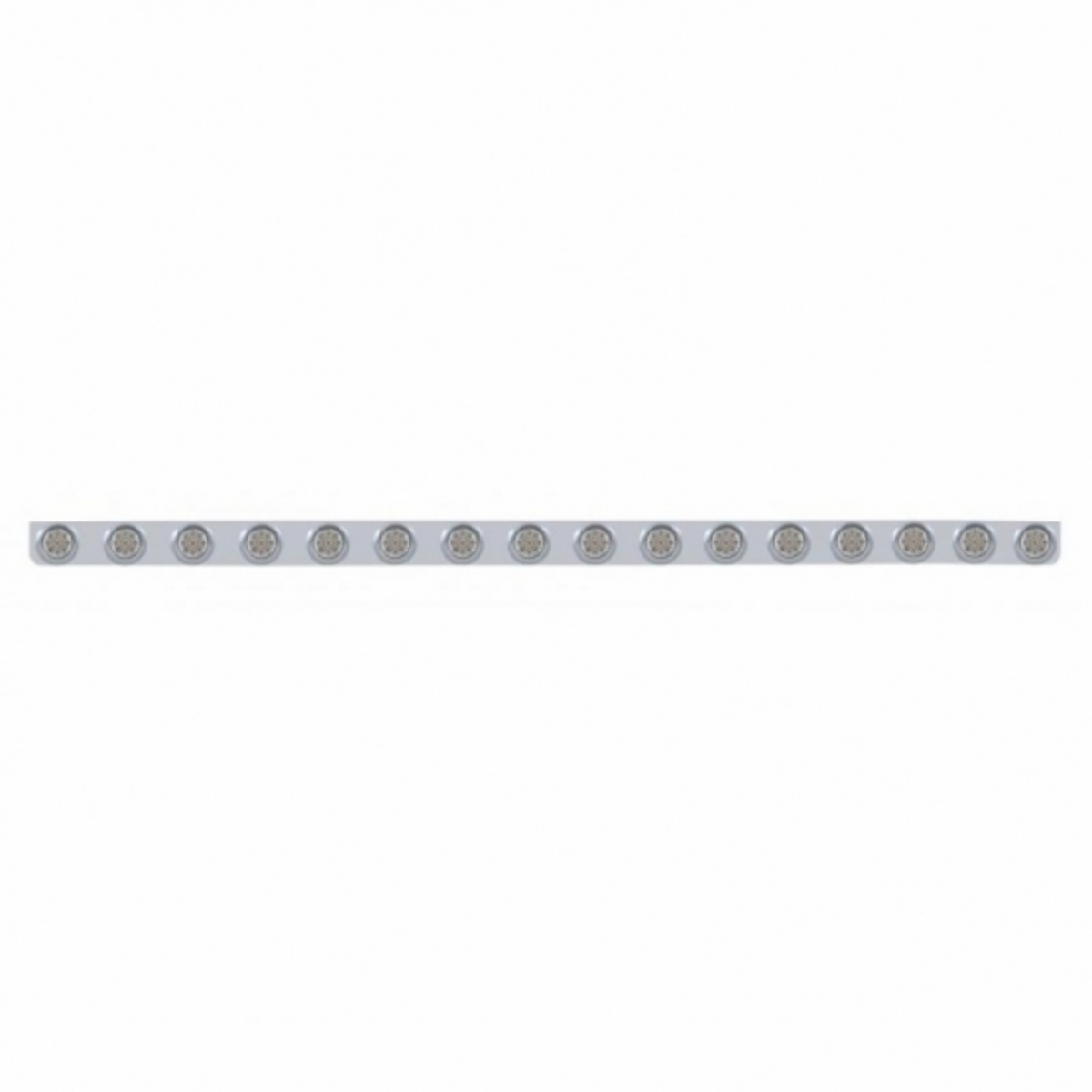 79-1/2" SS Bumper Light Bracket With 16X 9 LED 2" Reflector Lights & Visors -Red LED/Clear Lens