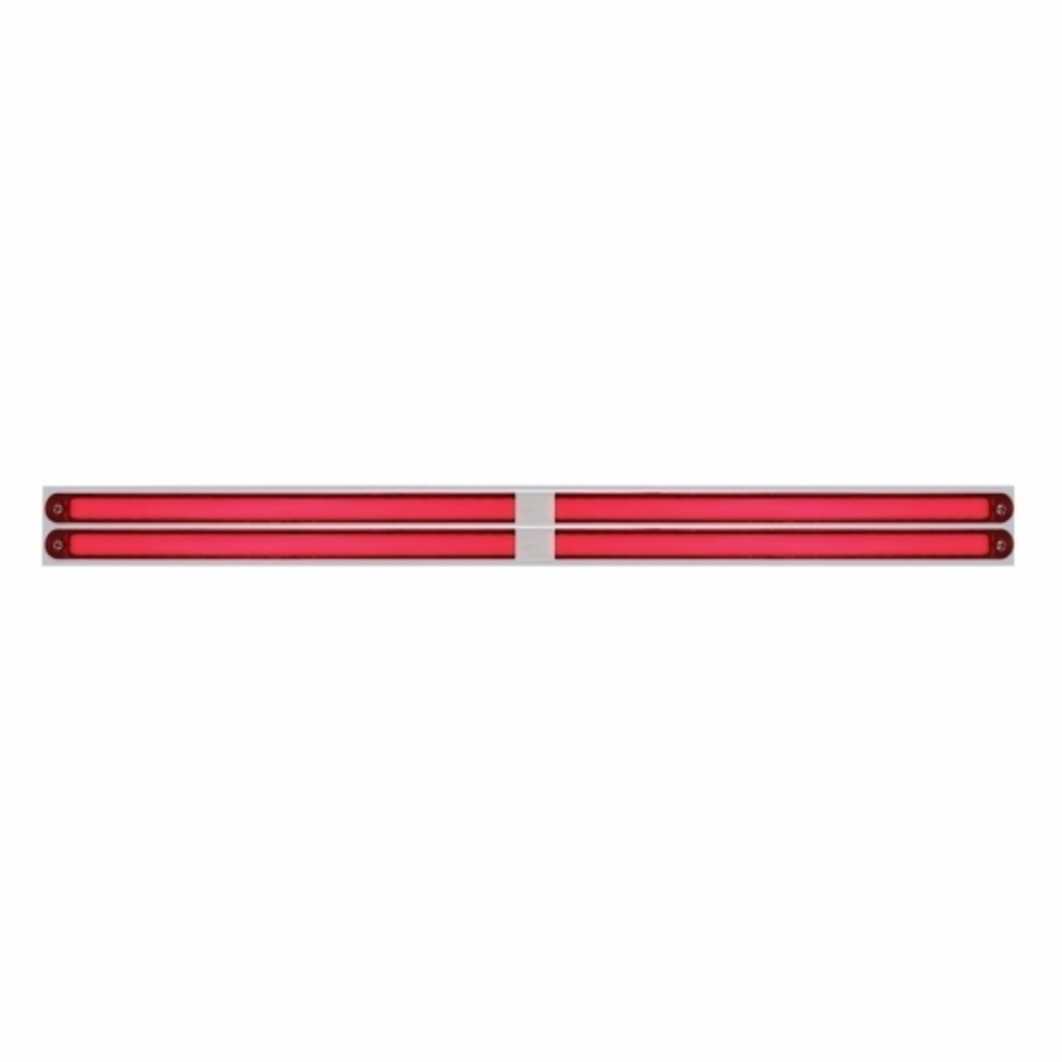 Chrome Top Mud Flap Plate With Four 24 LED 12" GloLight Bars - Red LED/Red Lens (Each)