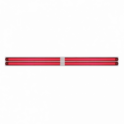 Chrome Top Mud Flap Plate With Four 24 LED 12" GloLight Bars - Red LED/Red Lens (Each)