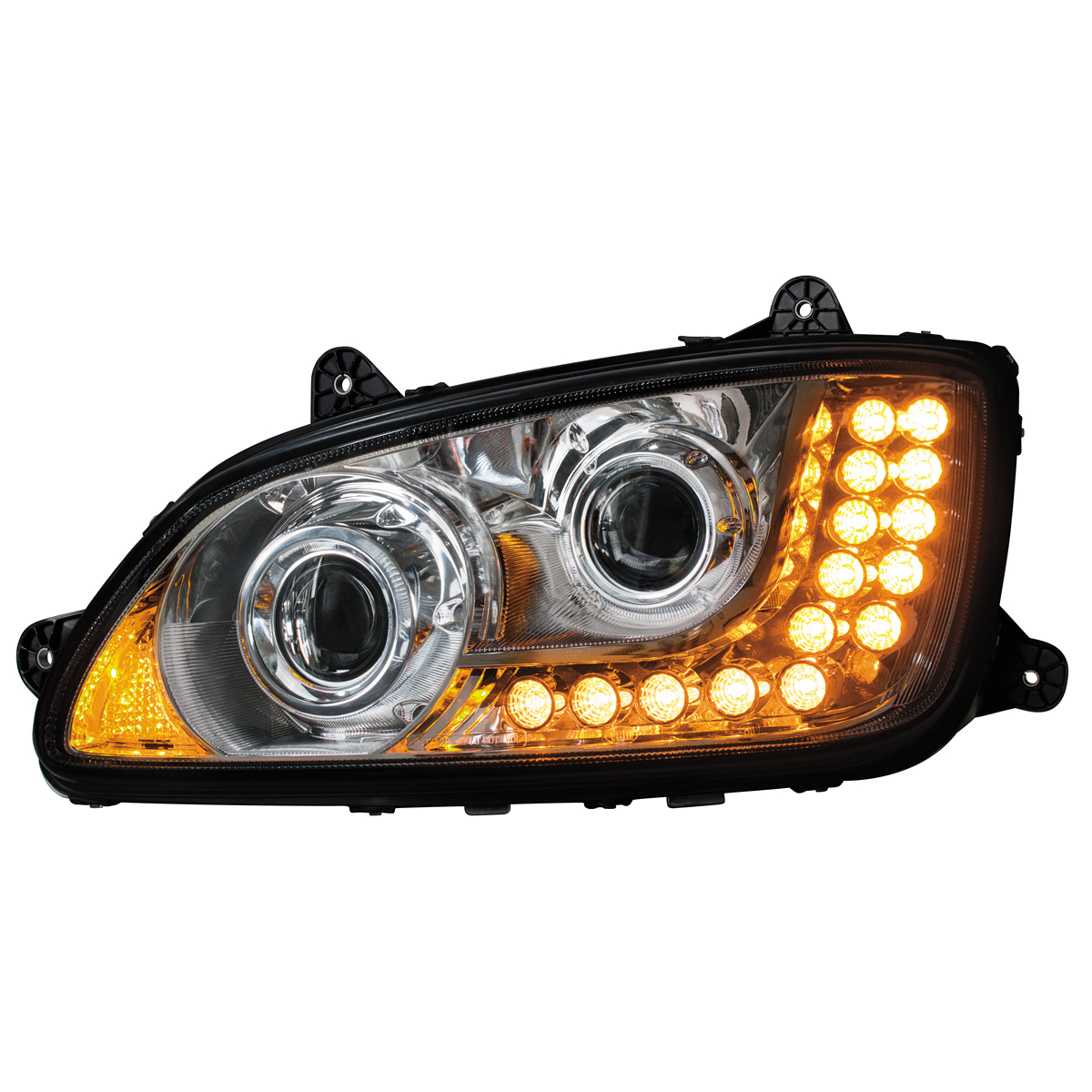 Chrome Projection Headlight Assembly For 2008-2017 Kenworth T660- Driver
