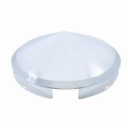 4 Even Notched Stainless Steel Pointed Front Hubcap - 1" Lip
