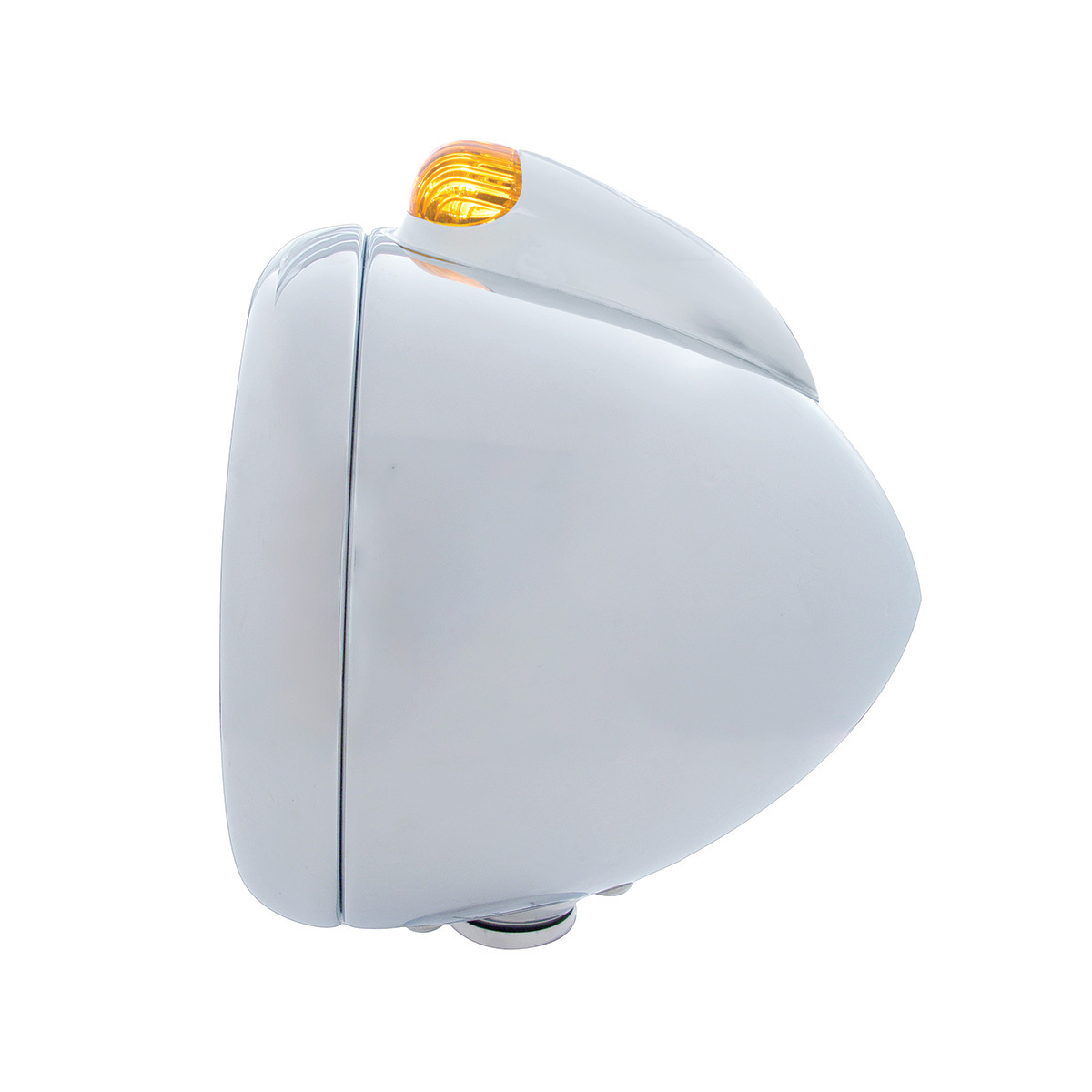 Chrome Guide 682-C Headlight H6024 & Dual Mode LED Signal - Amber Lens