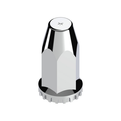 33mm X 4" Chrome Plastic Extra Tall Nut Cover With Flange - Thread-On (Bulk)