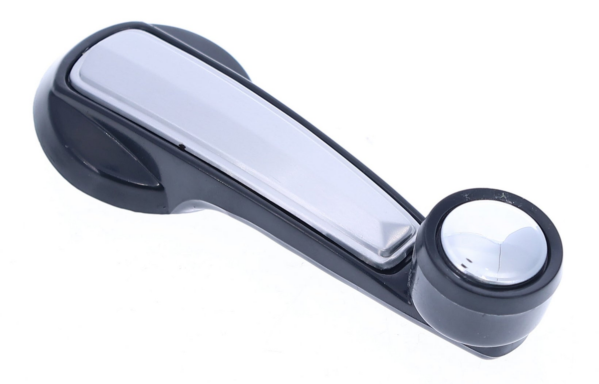 Window Crank Handle RH = LH (2pcs) Plastic Black Knob + Black Handle (Plastic) + Alu. Cover for 1978-1980 Chevrolet Blazer