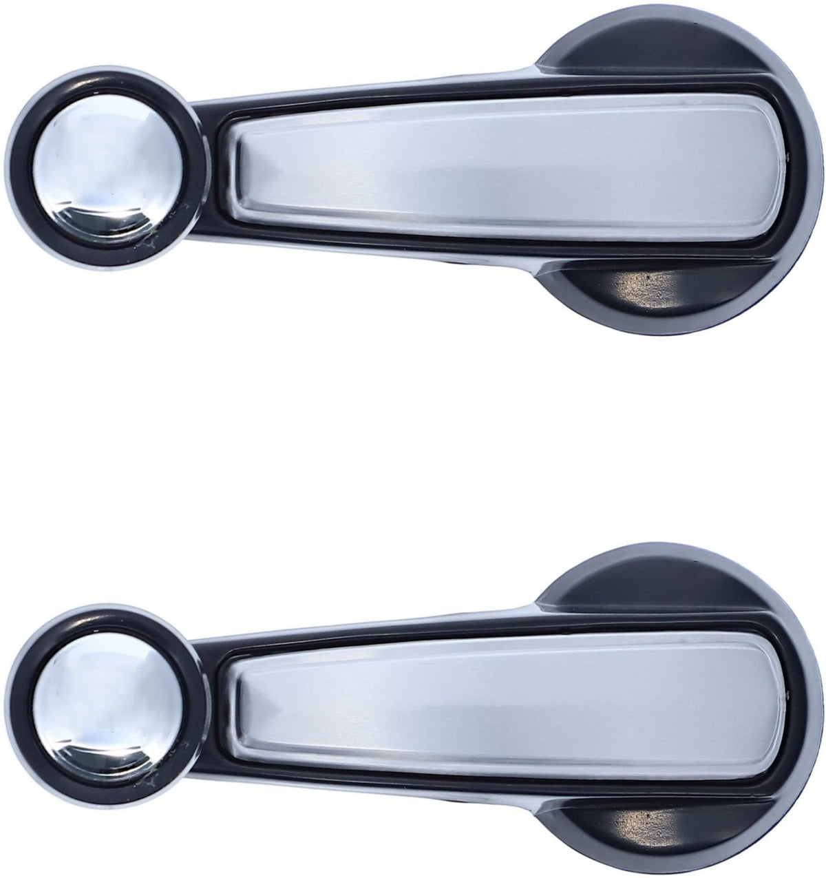 Window Crank Handle RH = LH (2pcs) Plastic Black Knob + Black Handle (Plastic) + Alu. Cover for 1978-1980 Chevrolet Blazer